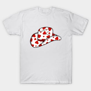 Cowboy Hat Red Cow Spots Western Art T-Shirt